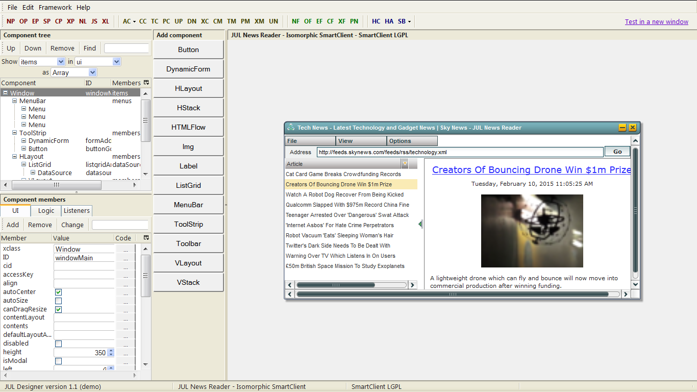 JUL News Reader - Isomorphic SmartClient