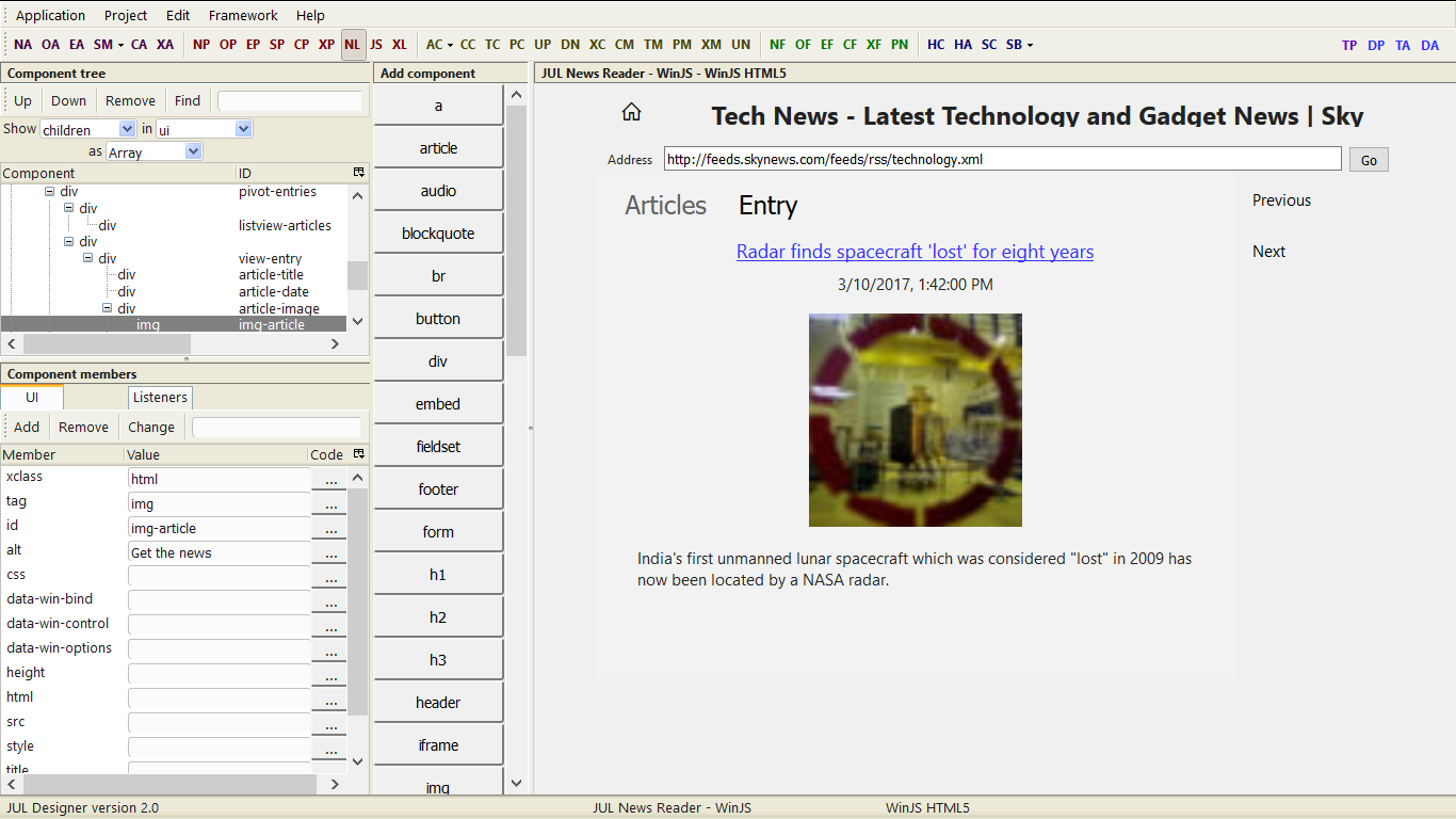 JUL News Reader - WinJS
