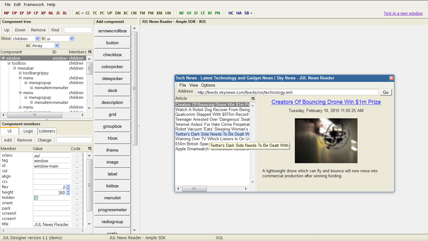 JUL News Reader - Ample SDK
